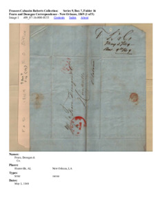 Fearn and Donegan Correspondence - New Orleans, 1849 (1 of 5)