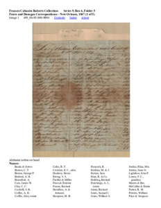 Fearn and Donegan Correspondence - New Orleans, 1847 (1 of 5)