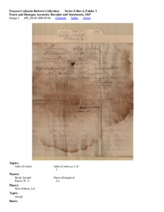 Fearn and Donegan Accounts, Receipts and Statements, 1847