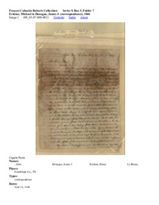 Erskine, Michael to Donegan, James J. (correspondence), 1846