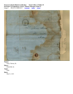 Personal Correspondence: Fearn, Thomas; Donegan, James J.