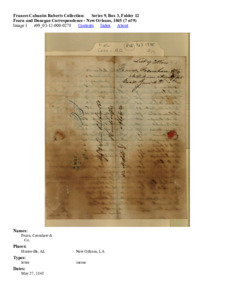 Fearn and Donegan Correspondence - New Orleans, 1845 (7 of 9)