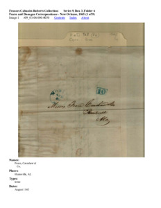 Fearn and Donegan Correspondence - New Orleans, 1845 (1 of 9)