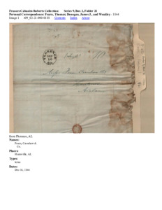 Personal Correspondence: Fearn, Thomas; Donegan, James J., and Weakley