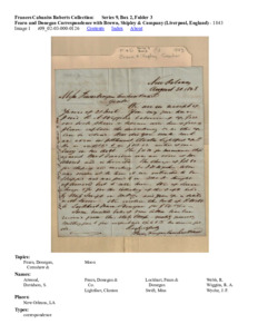 Fearn and Donegan Correspondence with Brown, Shipley &amp; Company (Liverpool, England)