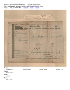 Fearn and Donegan Accounts, Receipts and Statements, 1843 - 1844