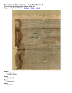 New Orleans Correspondence &amp; Balance Sheet, 1842
