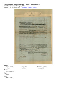 Court Case, Fearn and Donegan, 1842