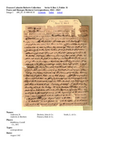 Fearn and Donegan Business Correspondence, 1842 - 1843