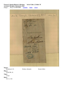 Accounts, Receipts, Statements, 1842