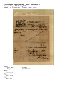 Fearn and Donegan Bills of Lading, 1841