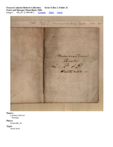 Fearn and Donegan Memo Book, 1840