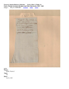 Fearn, Thomas Accounts, Receipts, and Other Documents, 1825 - 1840 