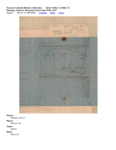 Donegan, James J. (Personal Letter) from Wife, 1837