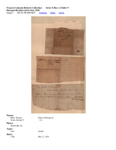 Donegan Receipts and Letter, 1836