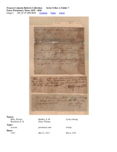 Fearn Promissory Notes, 1835 - 1836