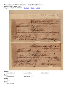 Fearn, Wilcox Checks, 1834