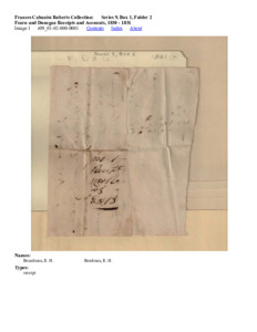 Fearn and Donegan Receipts and Accounts, 1830 - 1831