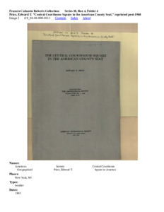 Price, Edward T. "Central Courthouse Square in the American County Seat," reprinted post-1968