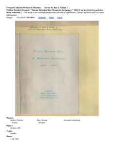 Mellen, Frederic Francis, "Nannie Herndon Rice Memorial Anthology," 1966 [Can be viewed in archives book collection.]