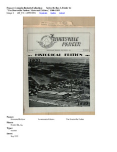 "The Huntsville Parker: Historical Edition," 1900-1955