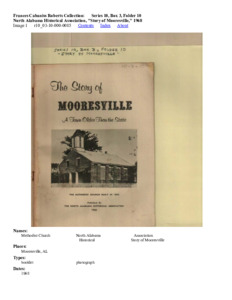 North Alabama Historical Association, "Story of Mooresville," 1968