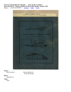 Ryan, Patricia H., "Northern Dollars for Huntsville Spindles" Report, 1983