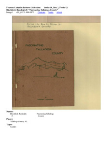 Blackford, Randolph F. "Fascinating Talladega County"