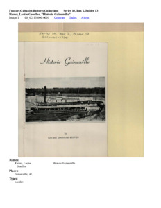 Rieves, Louise Goodloe, "Historic Gainesville" 