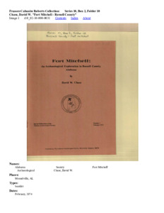Chase, David W. "Fort Mitchell - Russell County"