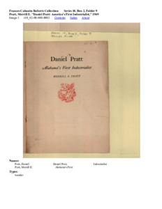 Pratt, Merrill E. "Daniel Pratt: America's First Industrialist," 1949