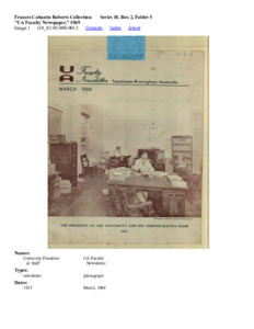 "UA Faculty Newspaper," 1969