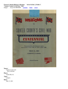"Sumter County's Civil War," 1965