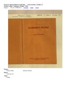 Worley, Lillian "Alabama's People," 1945