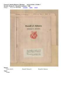 Russell, Thomas D. "Russell of Alabama," 1960 