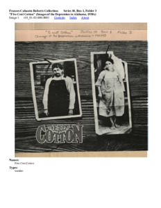 "Five Cent Cotton" (Images of the Depression in Alabama, 1930s)