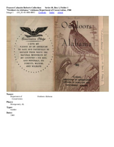 "Outdoors in Alabama," Alabama Department of Conservation, 1960