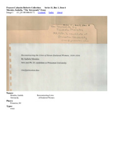 Morales, Isabella, "The Townsends" Essay