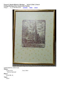 Etching Drawing of the Church of the Nativity