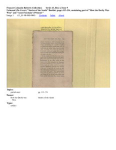 Unbound (No Cover) "Stories of the South" Booklet, pages 113-114, containing part of "How the Derby Was Won" and "Aunt Fountain's Prisoner"