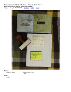 Roberts, Frances C. Rubber Stamp with Ink Pad
