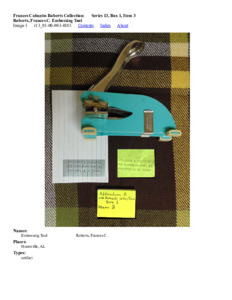 Roberts, Frances C. Embossing Tool