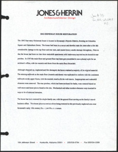 Architecture notebook 31: Heineman House, in Savannah, Georgia.
