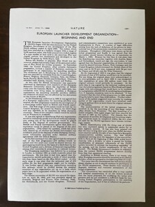 Nature Article about the European Launcher Development Organization