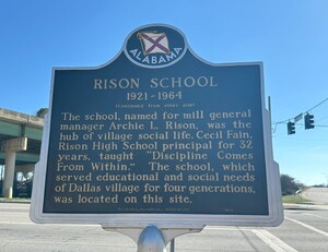 View of the Rison School Marker