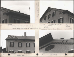 Architecture notebook 85A: Storm damage to historic train depot in Huntsville, Ala.