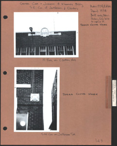 Architecture notebook 13: Johnson Mahoney Building, Drugstore, and Central Café, at Jefferson and Clinton St., Huntsville, Alabama.