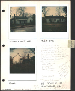 Architecture notebook 16: Moore House, at 111 Steele St., Huntsville, Alabama.