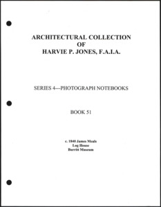 Architecture notebook 51: Meals Log House, or the Meals-Spencer House, at the Burritt Museum, Huntsville, Alabama.