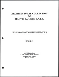 Architecture notebook 53: Edgar Love House, at 111 Maple Ave., Huntsville, Alabama.